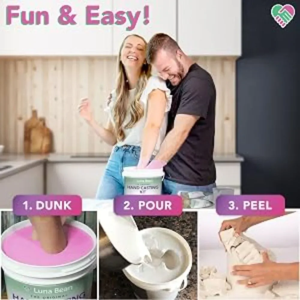 Luna Bean Original Hand Casting Kit Couples Family Keepsake DIY Mold Kit